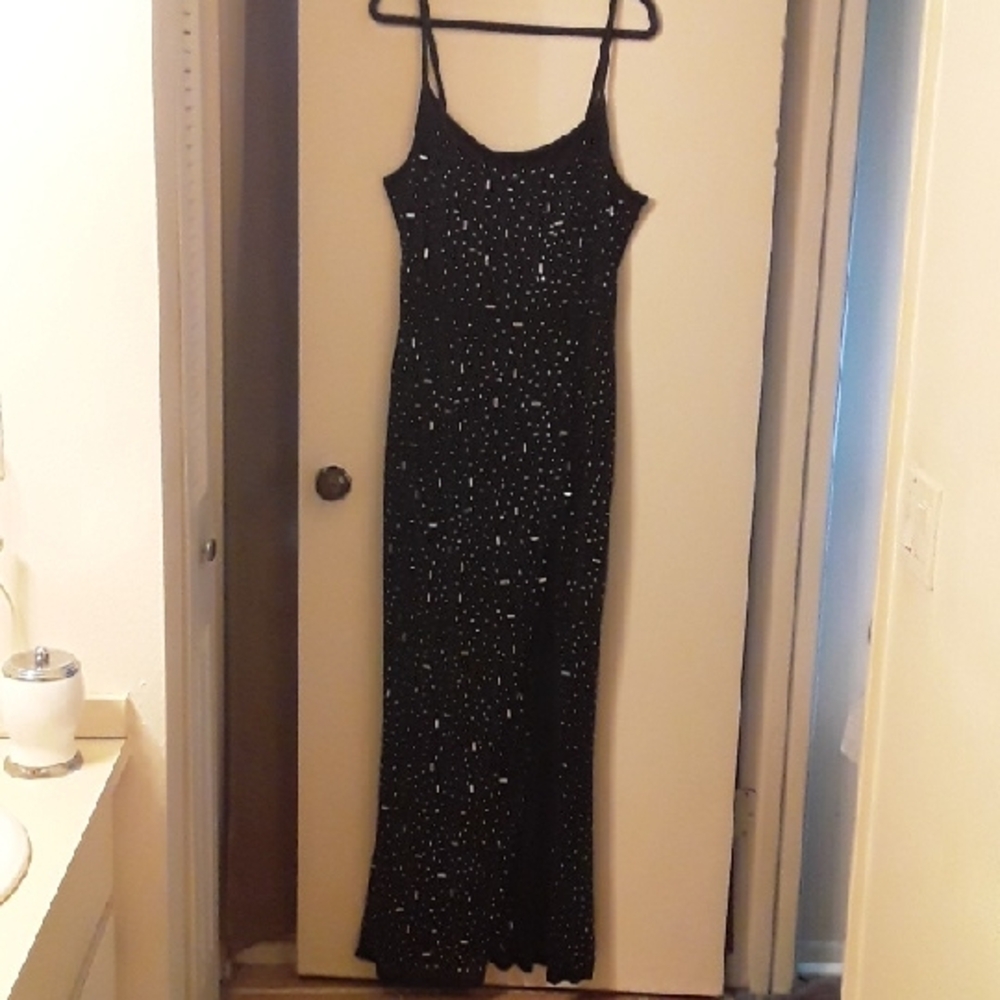 Black Sparkly Embellished Maxi Dress